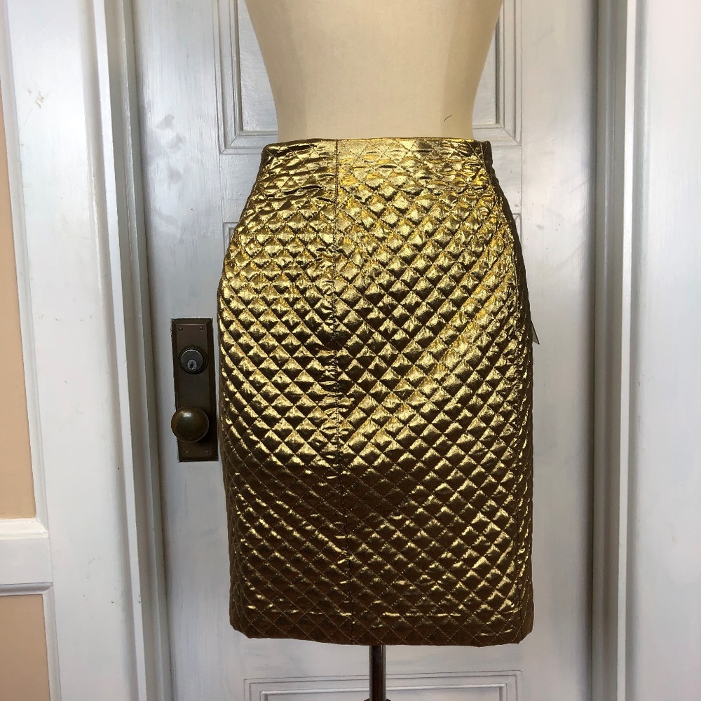 Trendy Vintage Gold Pencil Skirt